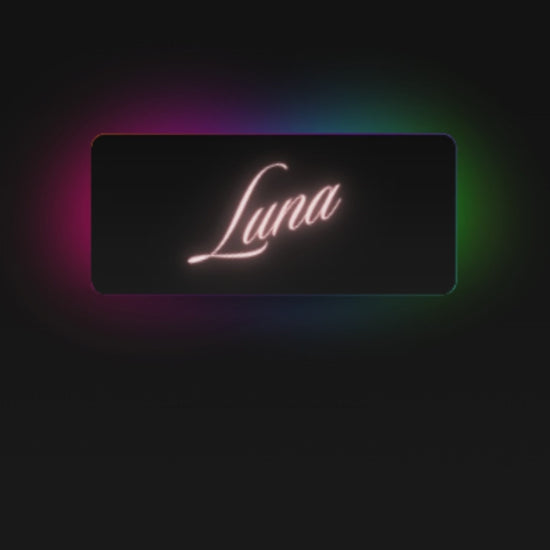 Video demonstrating the Luna LED makeup bag's built-in lights switching on and illuminating the bag in a dark room.