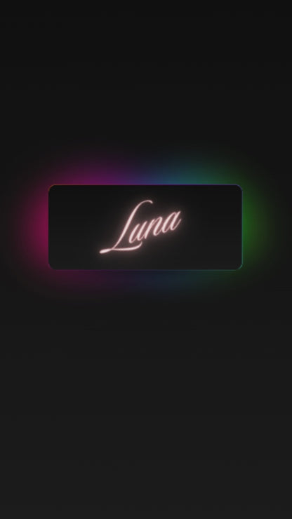 Video demonstrating the Luna LED makeup bag's built-in lights switching on and illuminating the bag in a dark room.